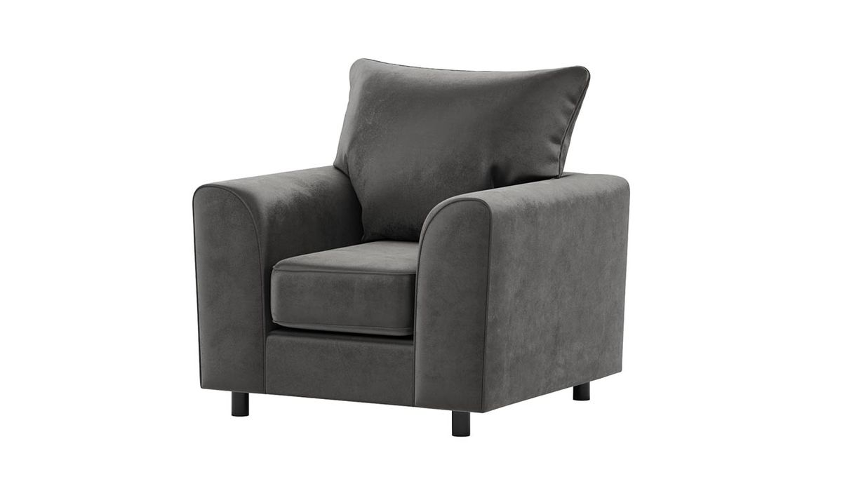 Fauteuil Dillon Velvet, gris clair - Kronos 15