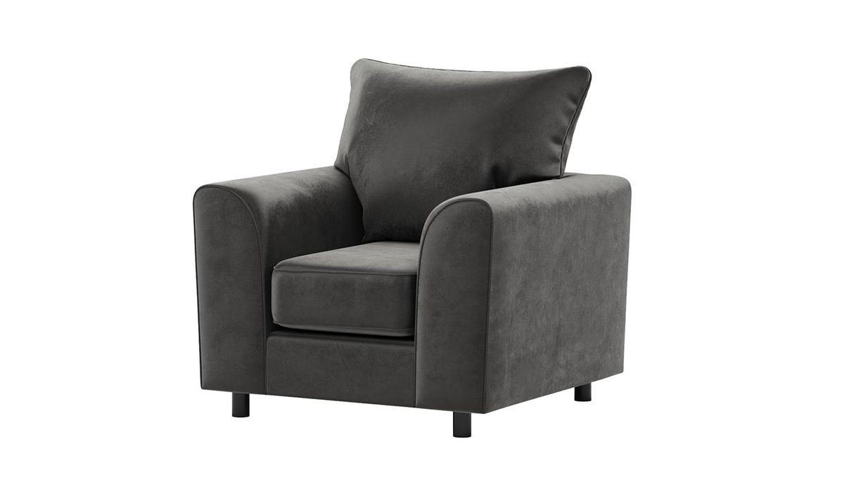 Fauteuil Dillon Velvet, gris foncé - Kronos 34