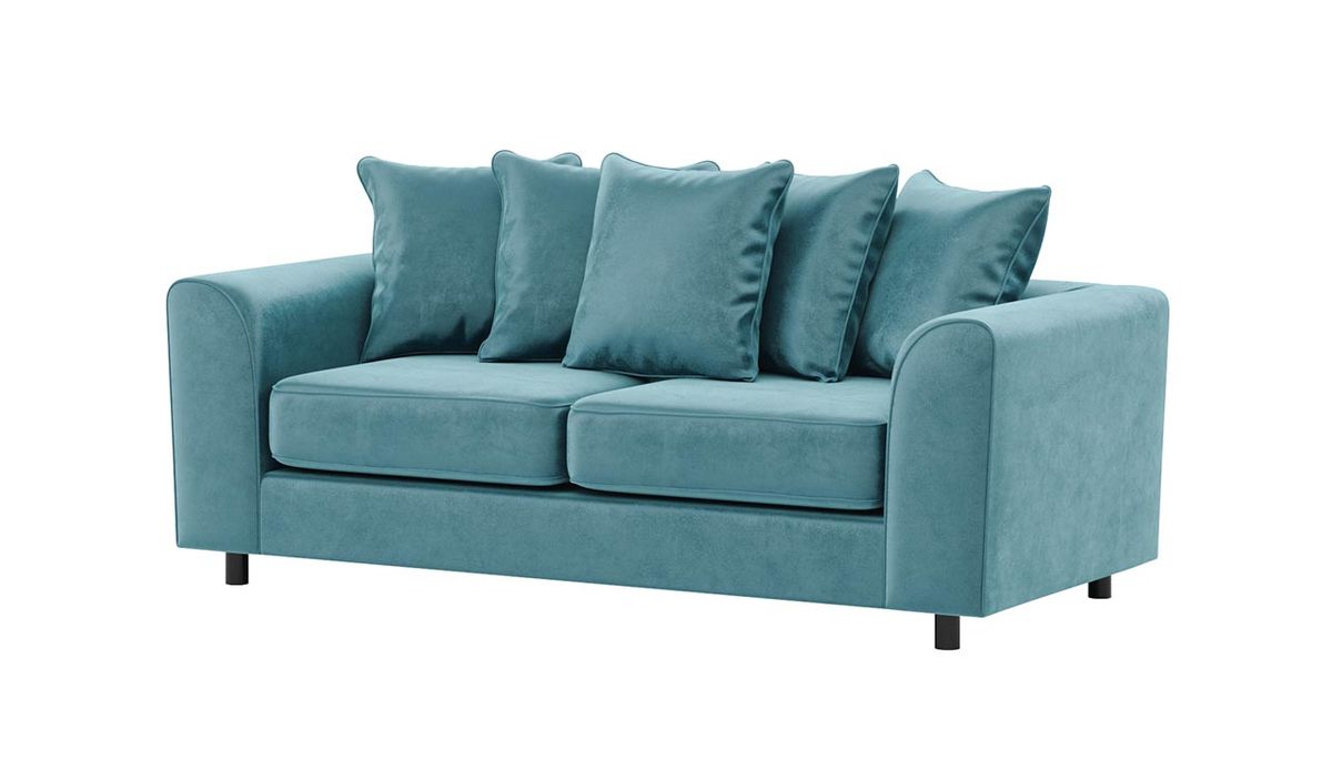 Canapé trois places Dillon Velvet, bleu ciel - Kronos 31