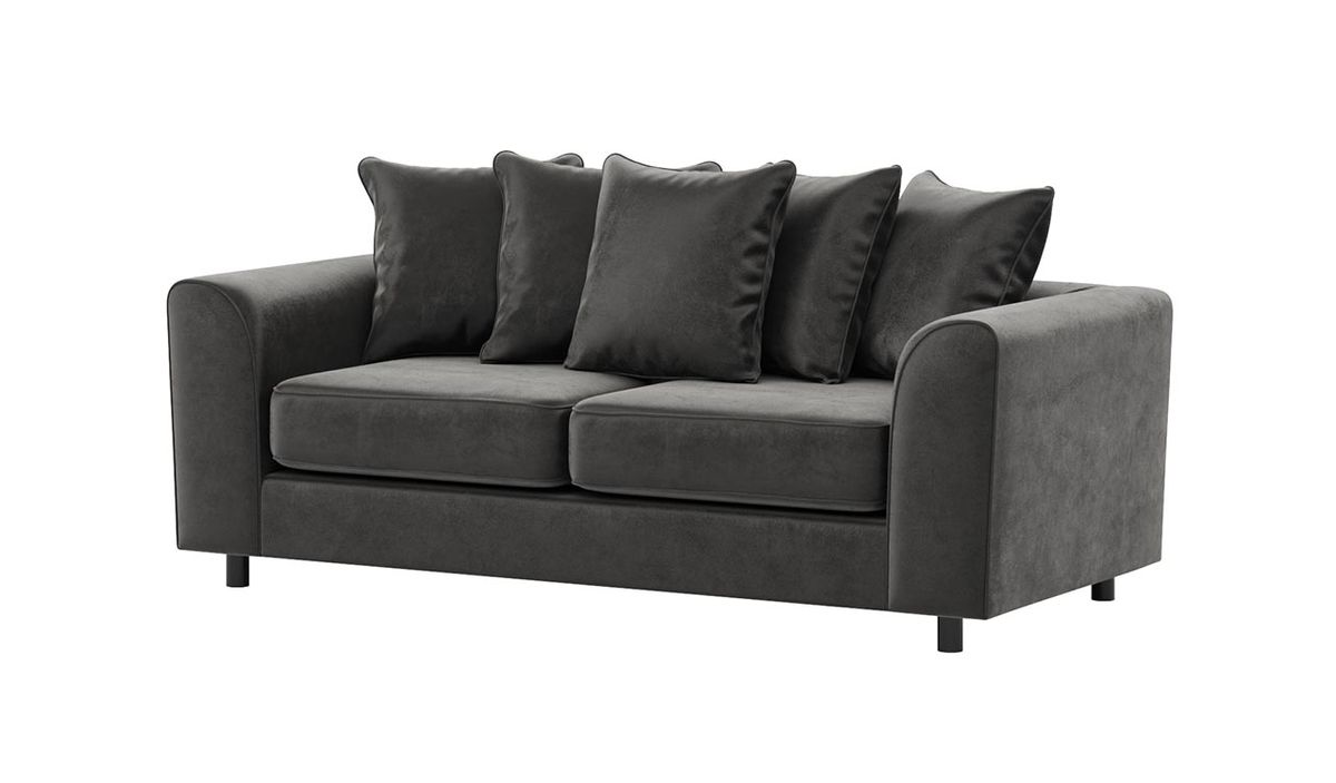 Canapé trois places Dillon Velvet, gris foncé - Kronos 34