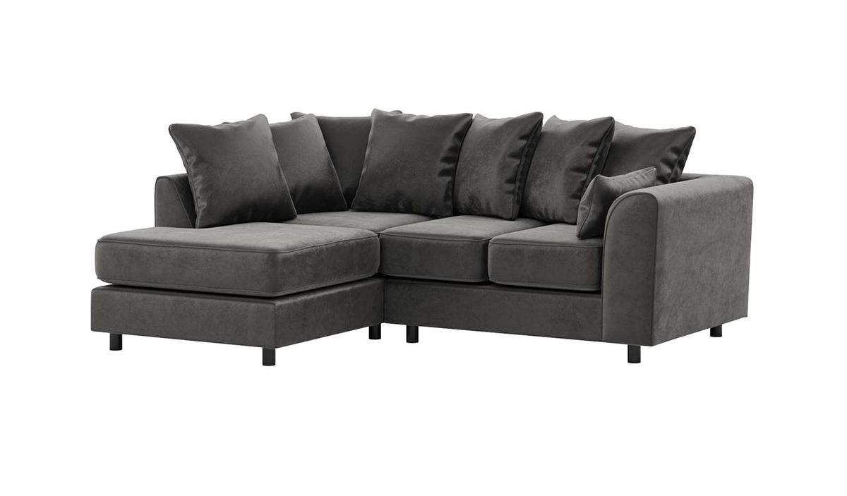 Canapé d’angle gauche Dillon Velvet, gris clair - Kronos 15