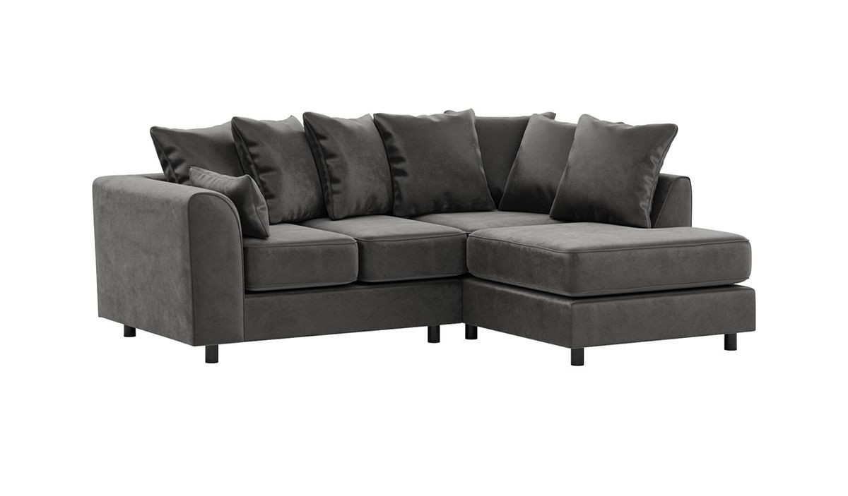 Canapé d’angle droit Dillon Velvet, gris clair - Kronos 15