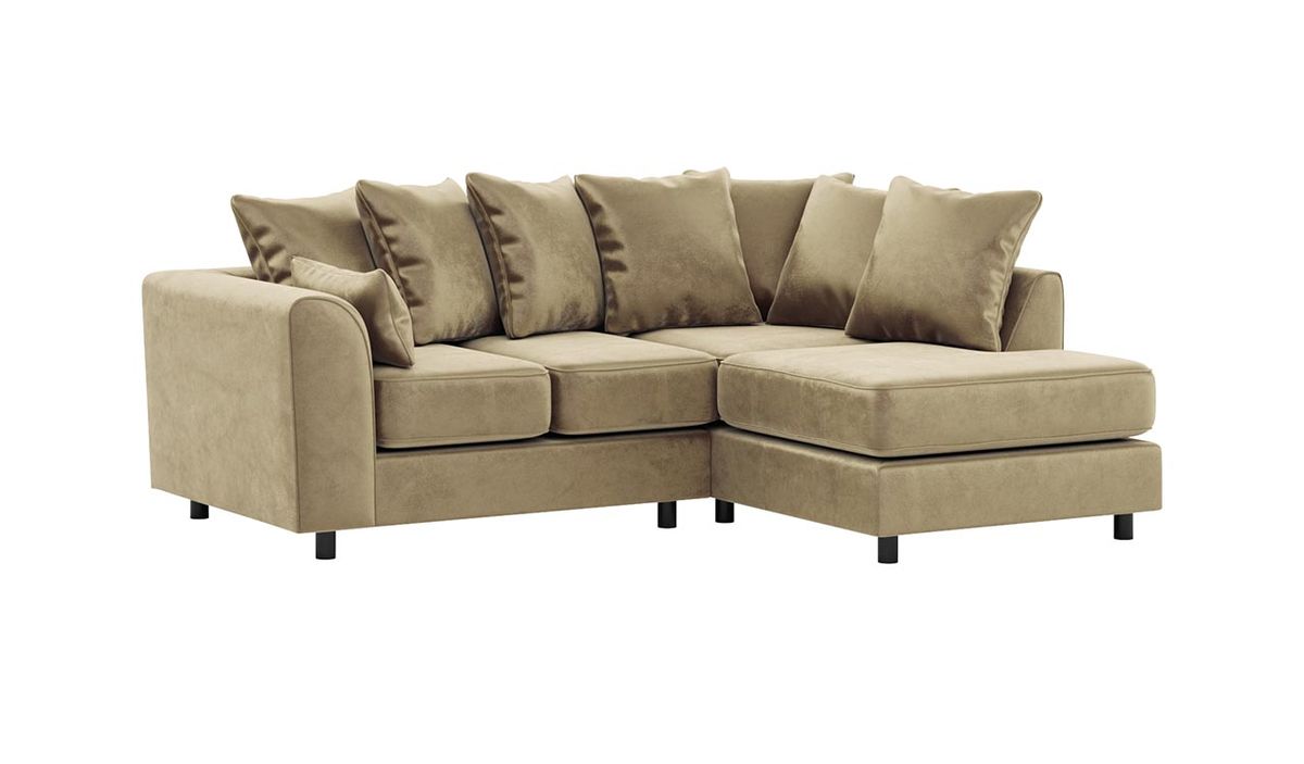 Canapé d’angle droit Dillon Velvet, crème - Kronos 35
