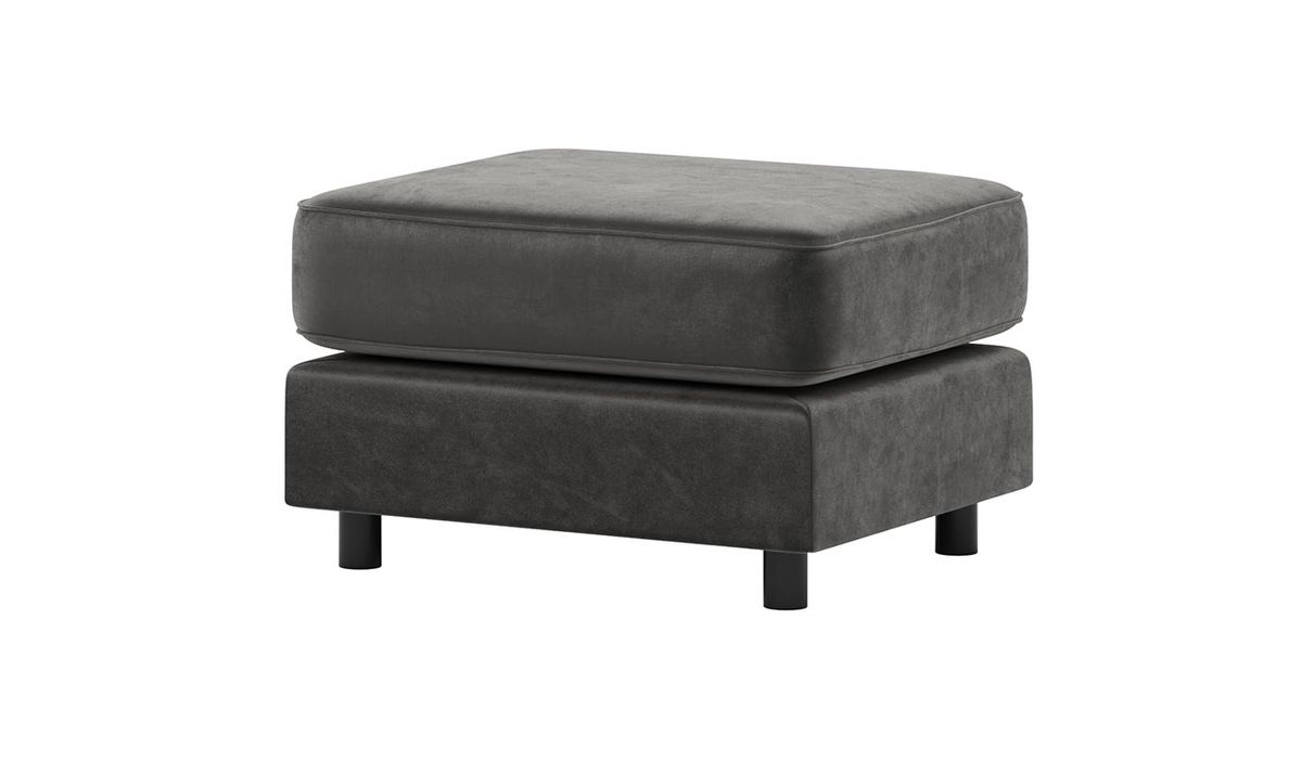 Pouf Dillon Velvet, gris foncé - Kronos 34