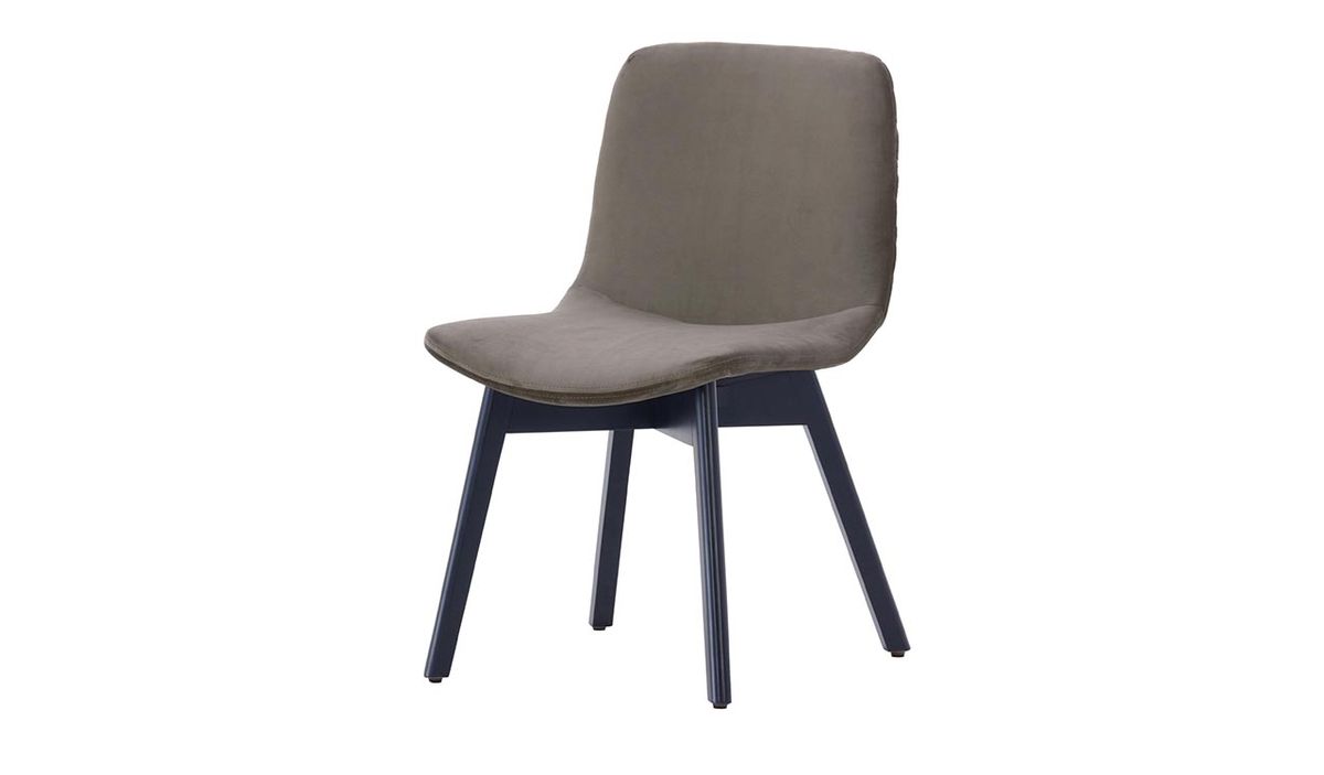 Chaise Felton buk, gris éléphant - Velluto 17, Couleur des pieds: Noir