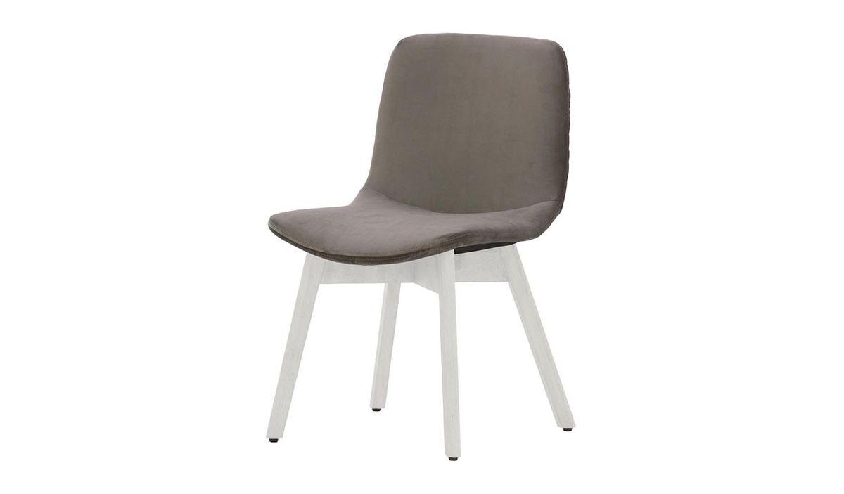 Chaise Felton buk, gris éléphant - Velluto 17, Couleur des pieds: Blanc