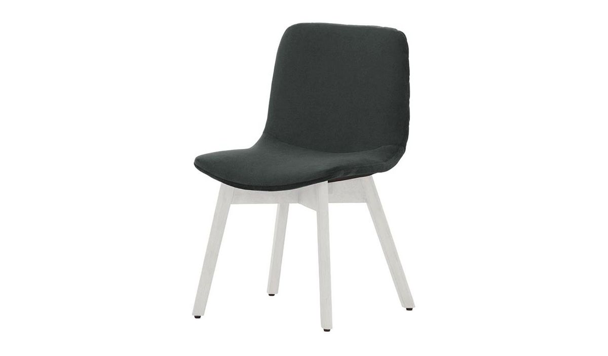 Chaise Felton buk, graphite - Velluto 19, Couleur des pieds: Blanc