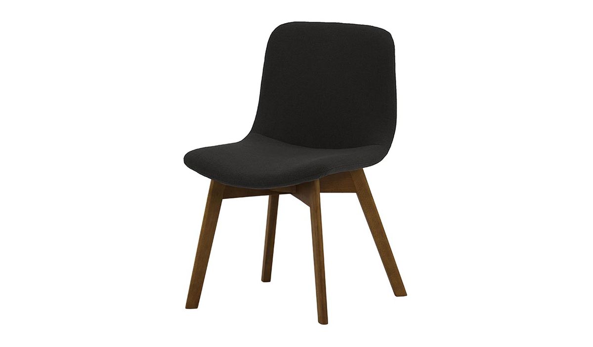 Chaise Giza buk, noir - Cablo 16, Couleur des pieds: Chêne foncé