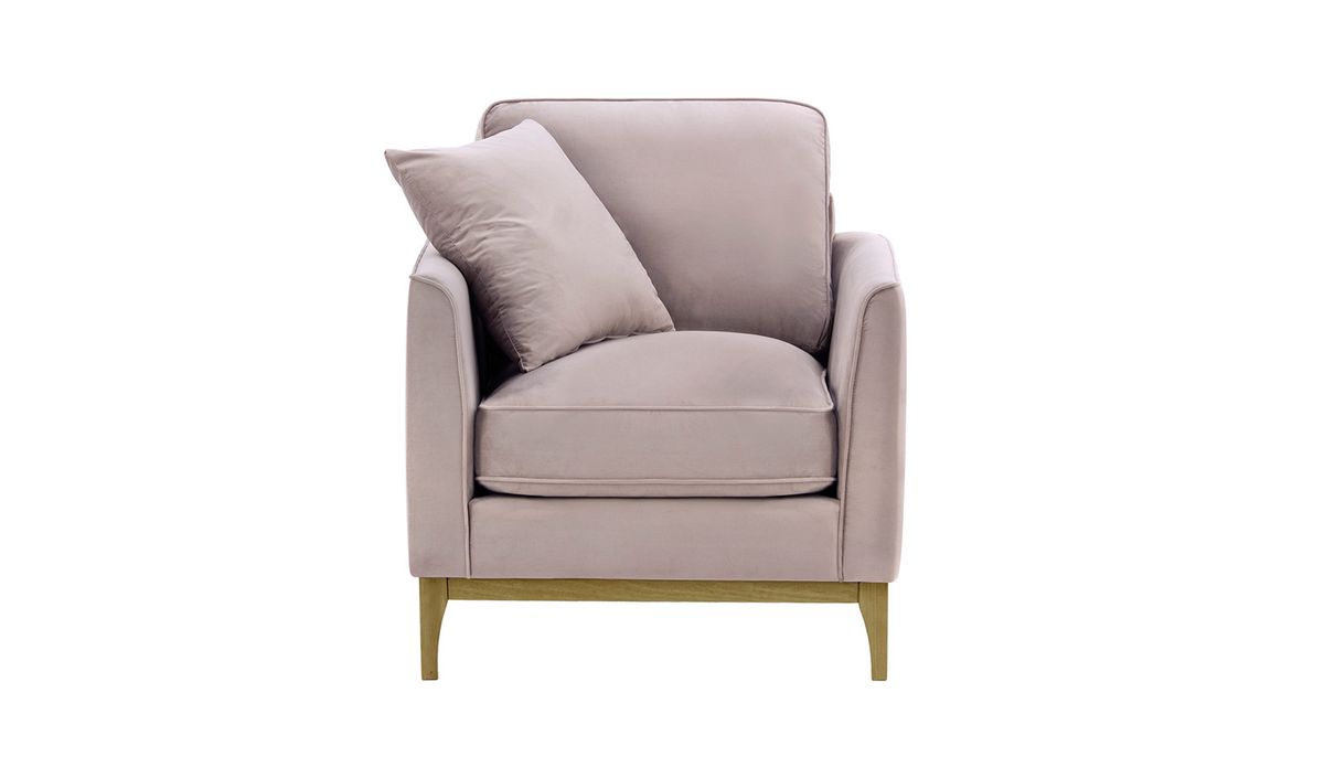 Fauteuil Linara, lila/rose - Velluto 14, Couleur des pieds: Noir wax