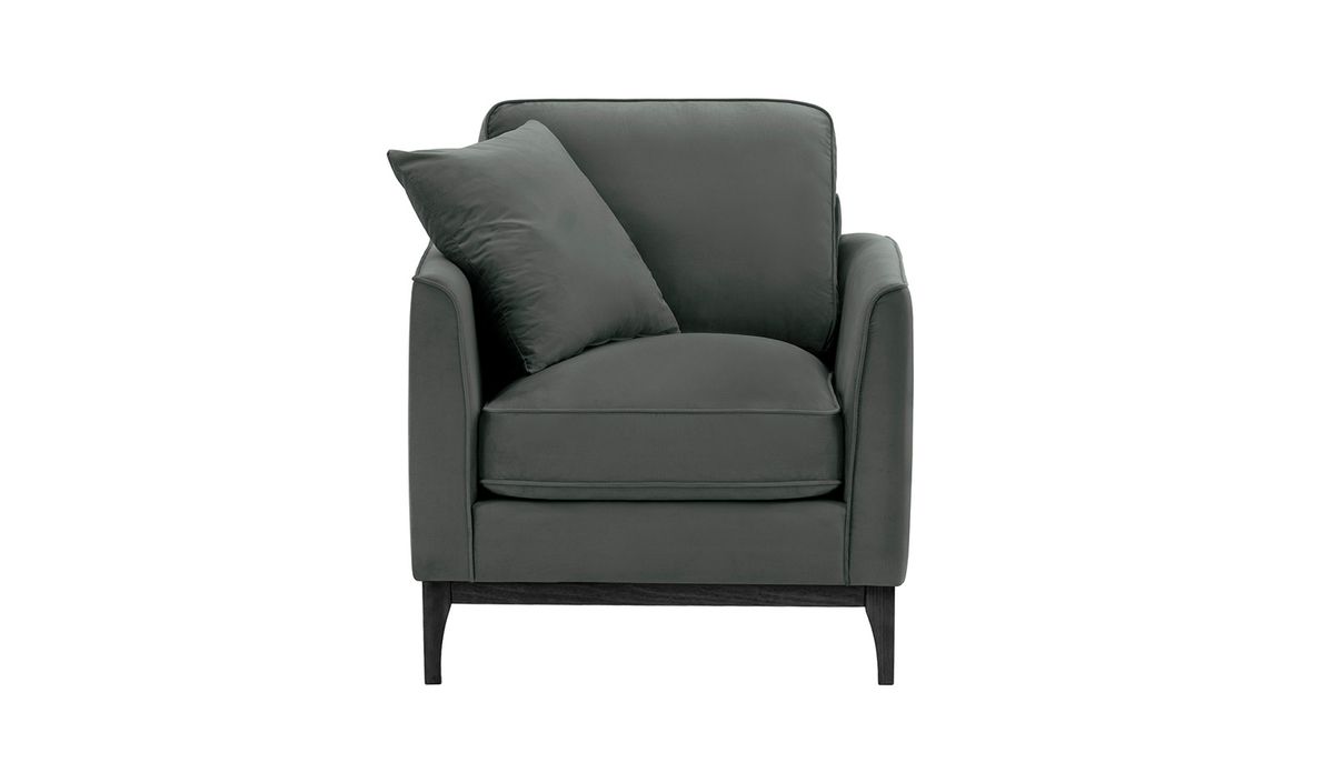 Fauteuil Linara, graphite - Velluto 19, Couleur des pieds: Noir