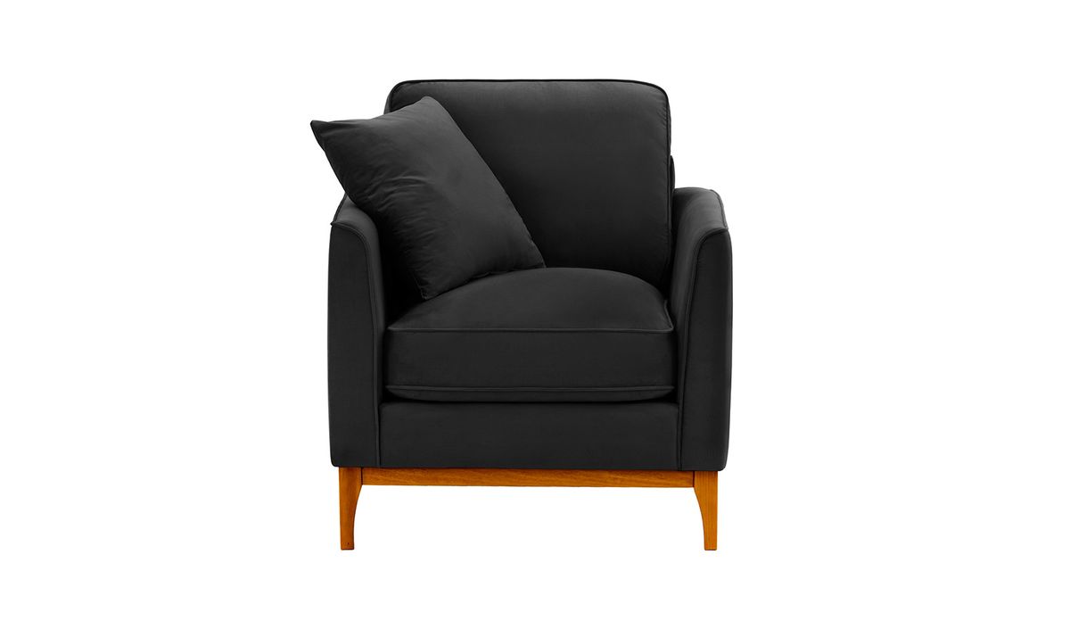 Fauteuil Linara, noir - Velluto 20, Couleur des pieds: aveo
