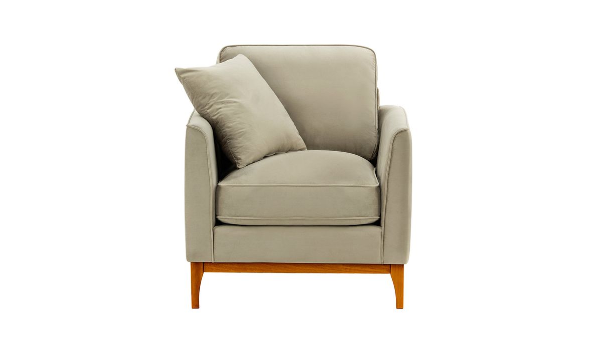Fauteuil Linara, beige - Velluto 3, Couleur des pieds: aveo