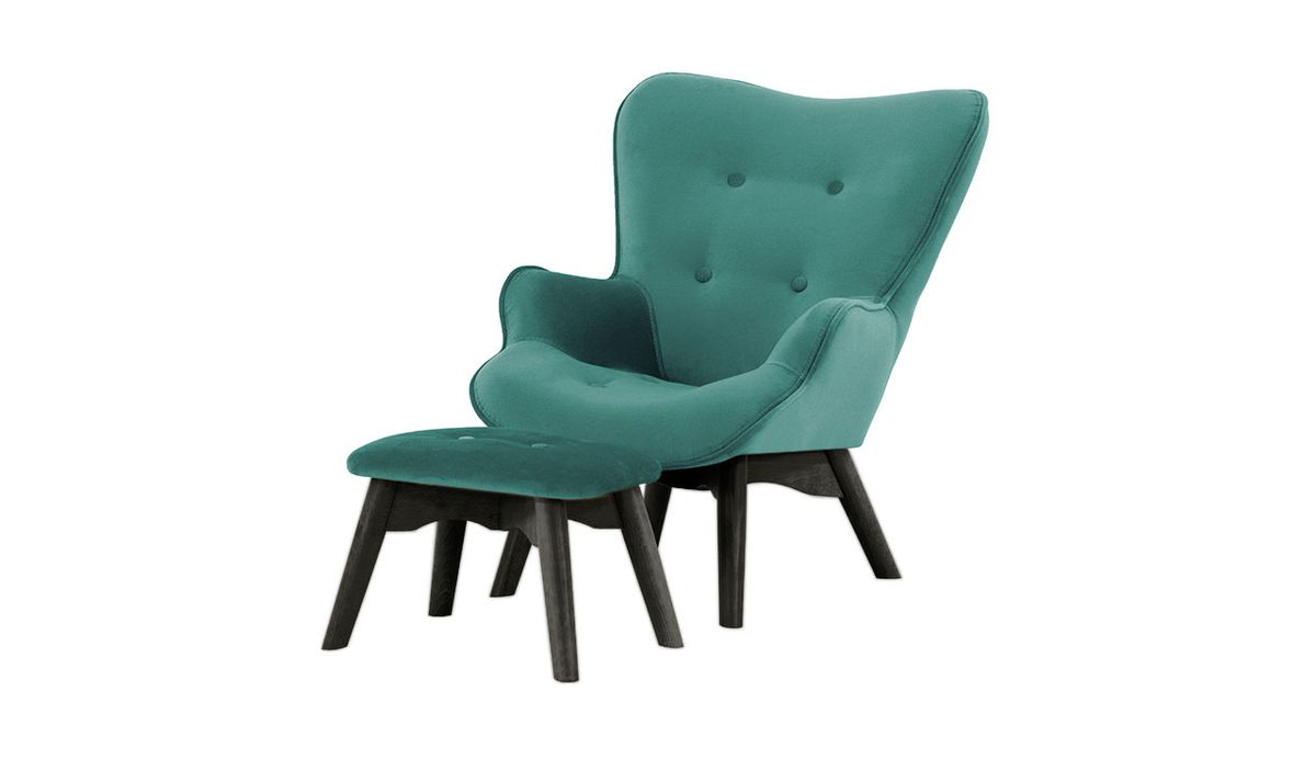 Fauteuil à oreilles pour enfants avec repose-pied Ducan Mini Velvet — vue 4