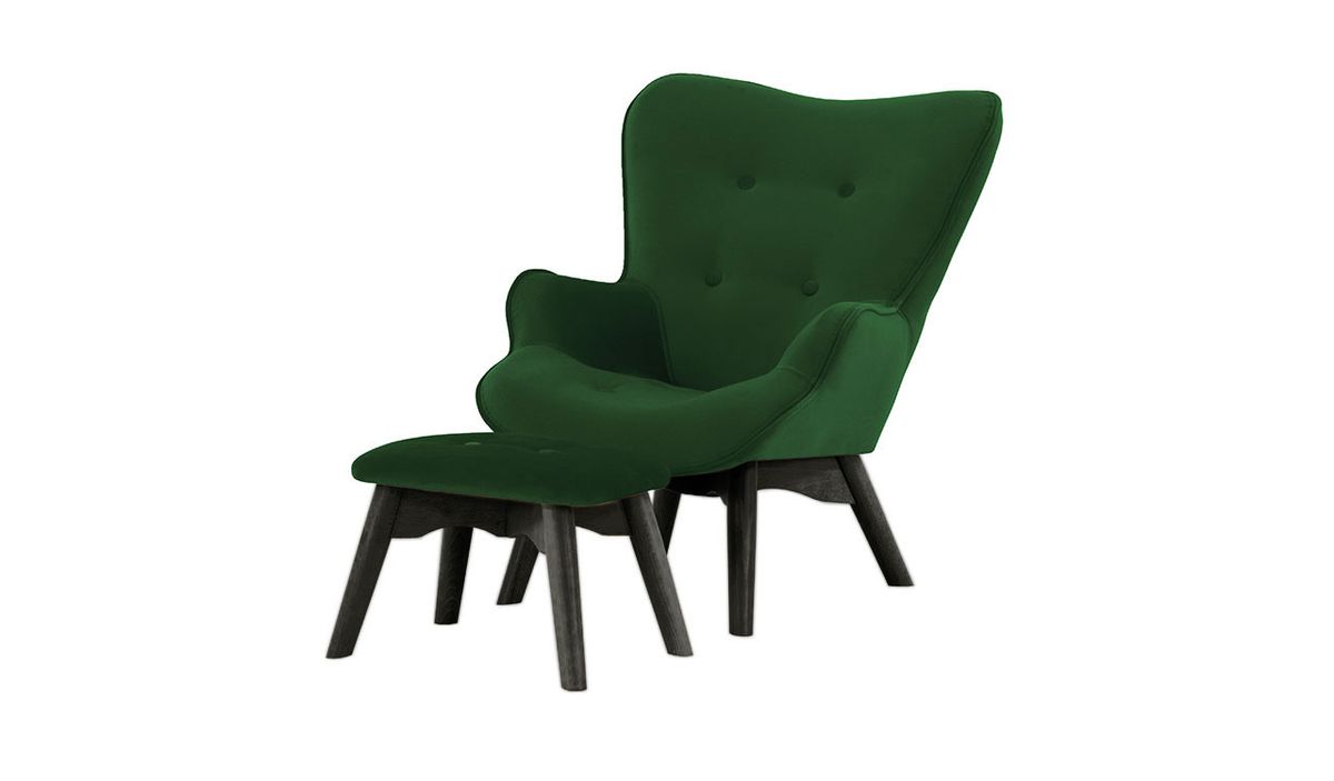 Fauteuil à oreilles pour enfants avec repose-pied Ducan Mini Velvet