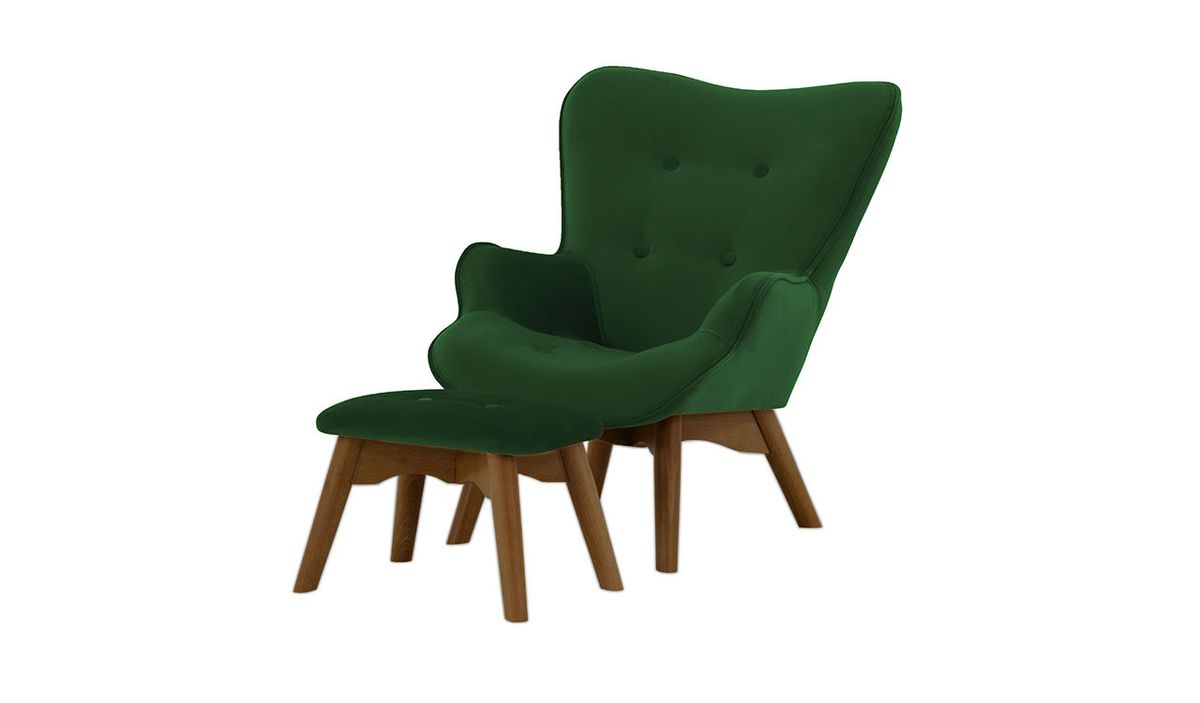 Fauteuil à oreilles pour enfants avec repose-pied Ducan Mini Velvet — vue 7