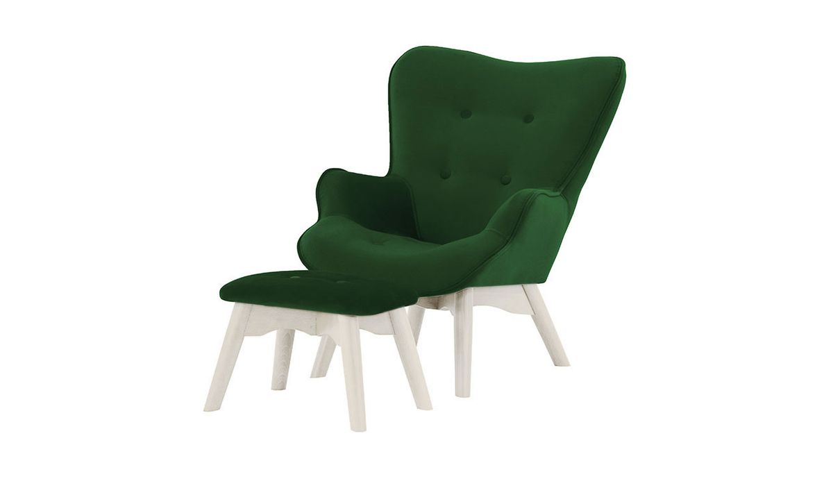 Fauteuil à oreilles pour enfants avec repose-pied Ducan Mini Velvet — vue 6