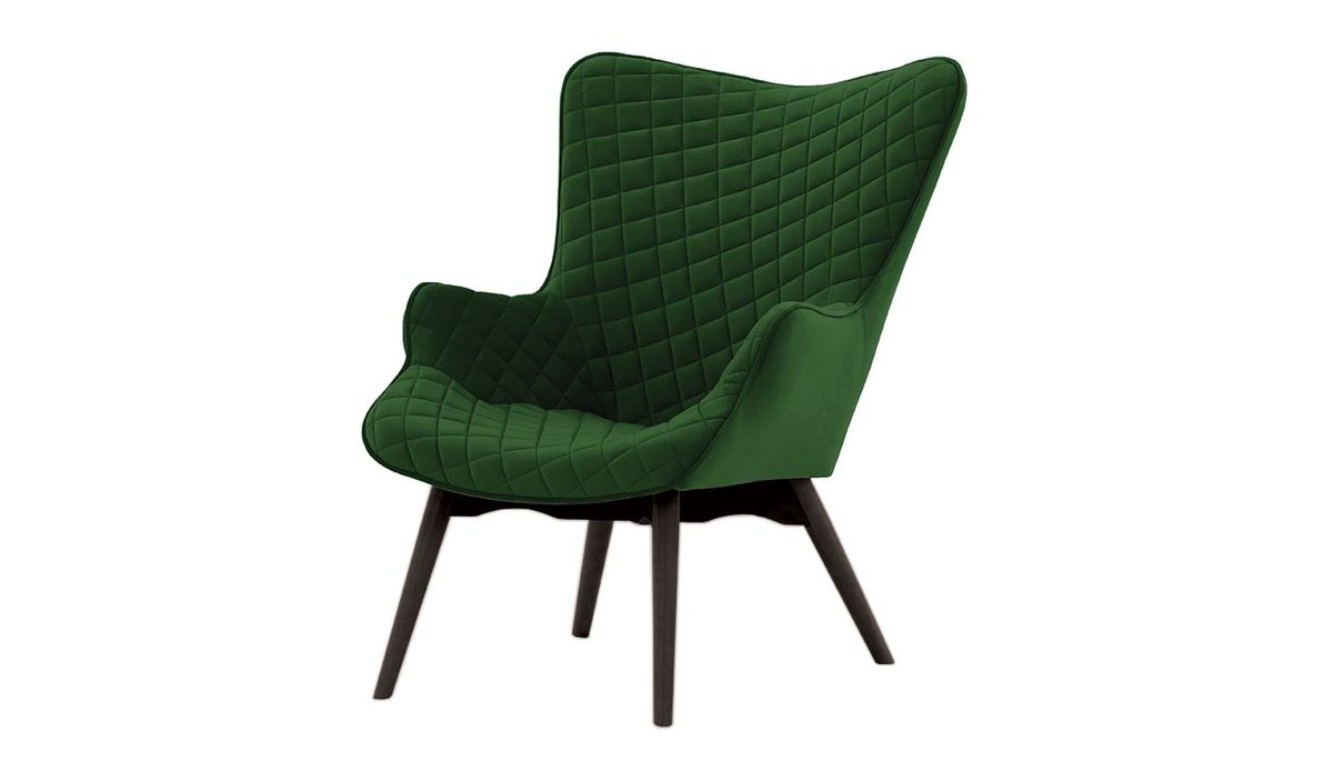 Fauteuil à oreilles avec coutures Ducan Velvet — vue 5