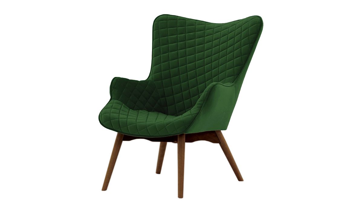 Fauteuil à oreilles avec coutures Ducan Velvet — vue 4