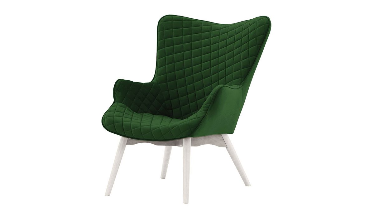 Fauteuil à oreilles avec coutures Ducan Velvet — vue 3