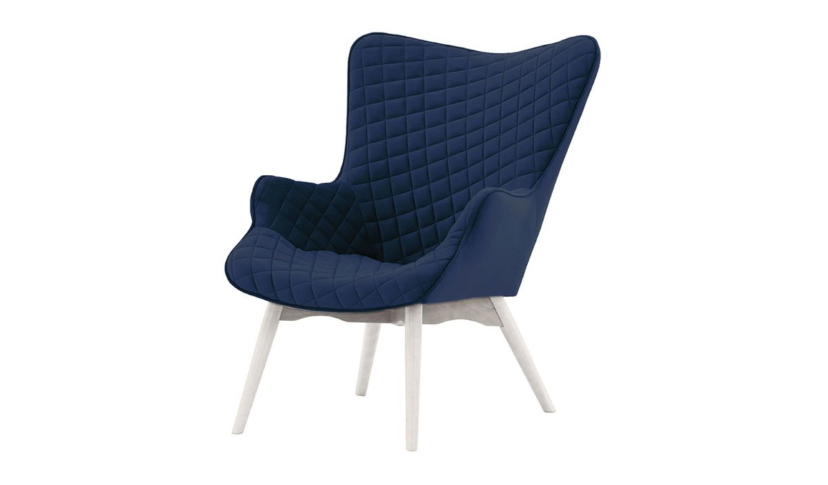 Fauteuil à oreilles avec coutures Ducan Velvet — vue 7