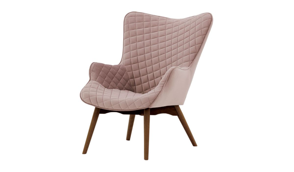 Fauteuil à oreilles avec coutures Ducan Velvet