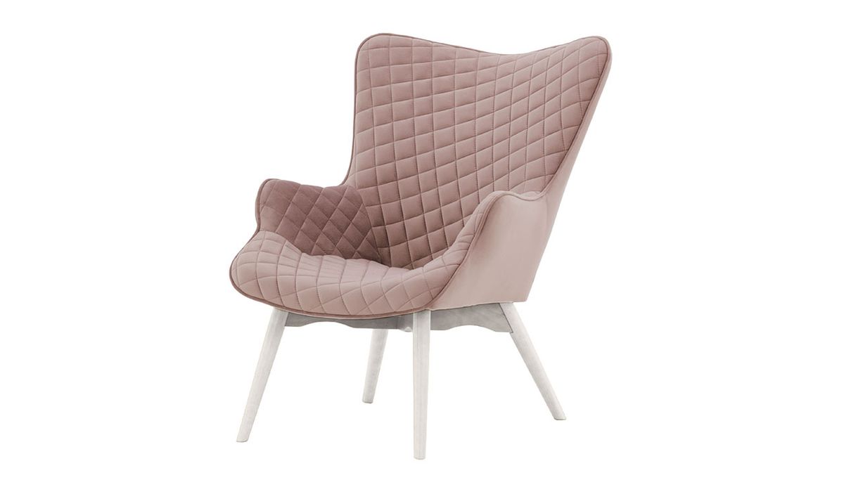 Fauteuil à oreilles avec coutures Ducan Velvet