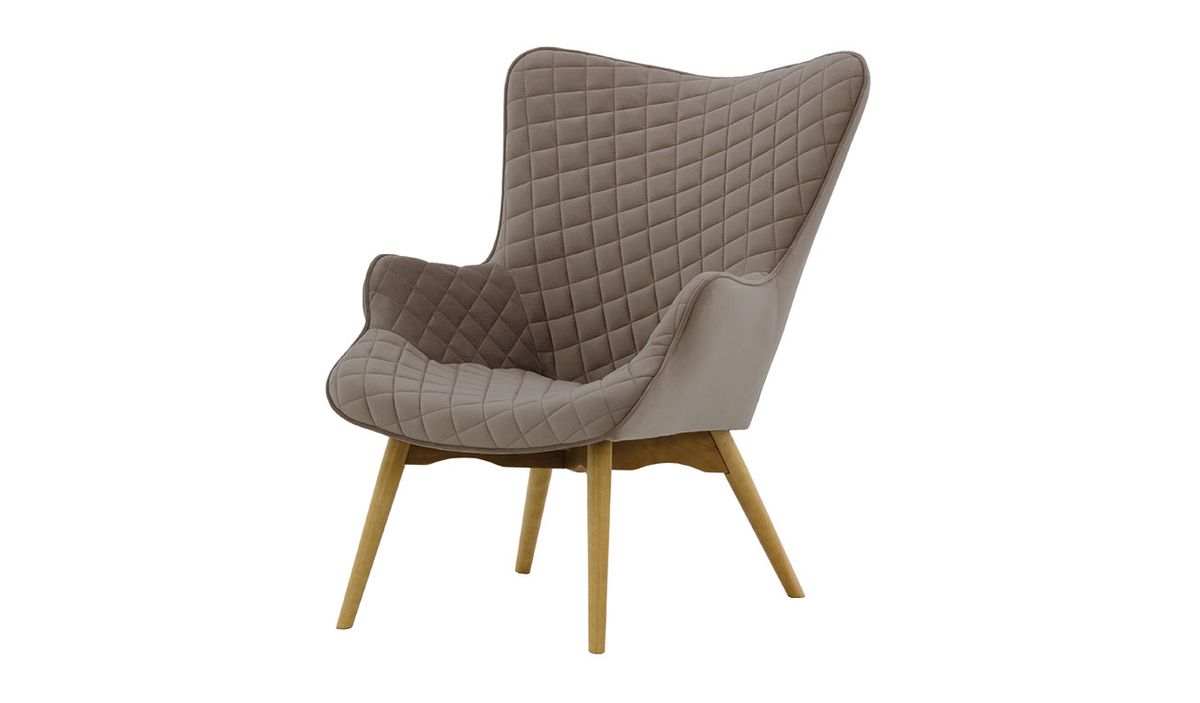 Fauteuil à oreilles avec coutures Ducan Velvet