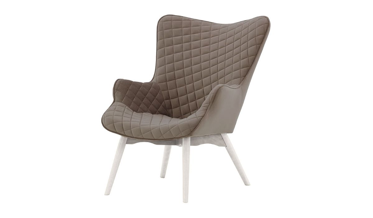 Fauteuil à oreilles avec coutures Ducan Velvet
