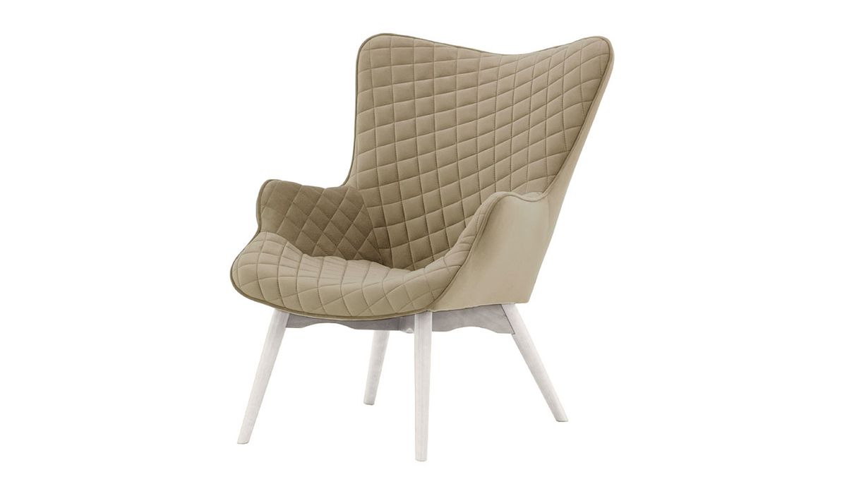 Fauteuil à oreilles avec coutures Ducan Velvet — vue 5