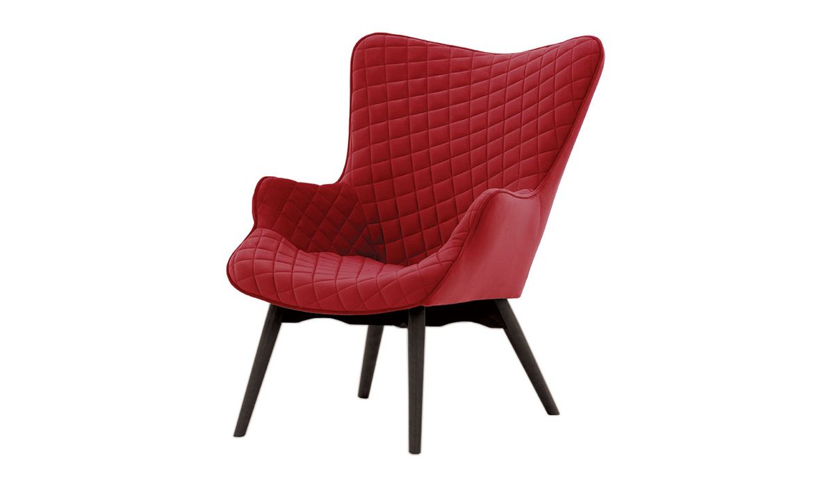 Fauteuil à oreilles avec coutures Ducan Velvet