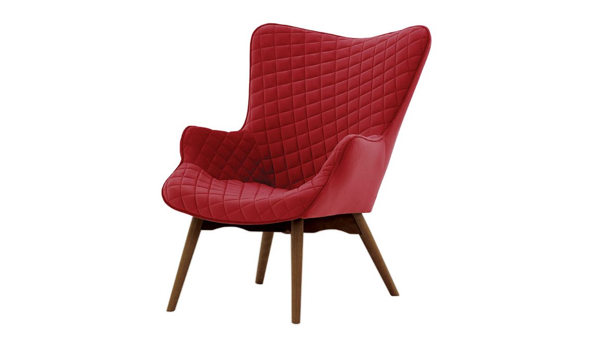 Fauteuil à oreilles avec coutures Ducan Velvet — vue 7