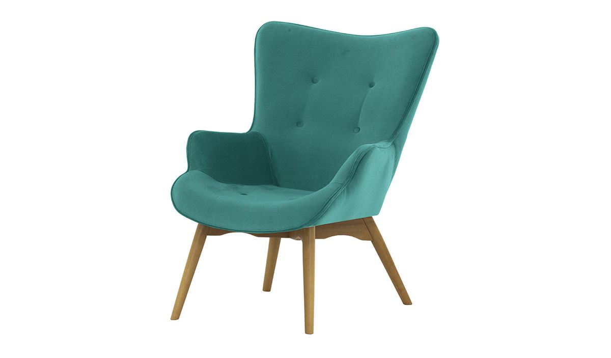 Fauteuil Ducan Velvet, bleu ciel - Kronos 12