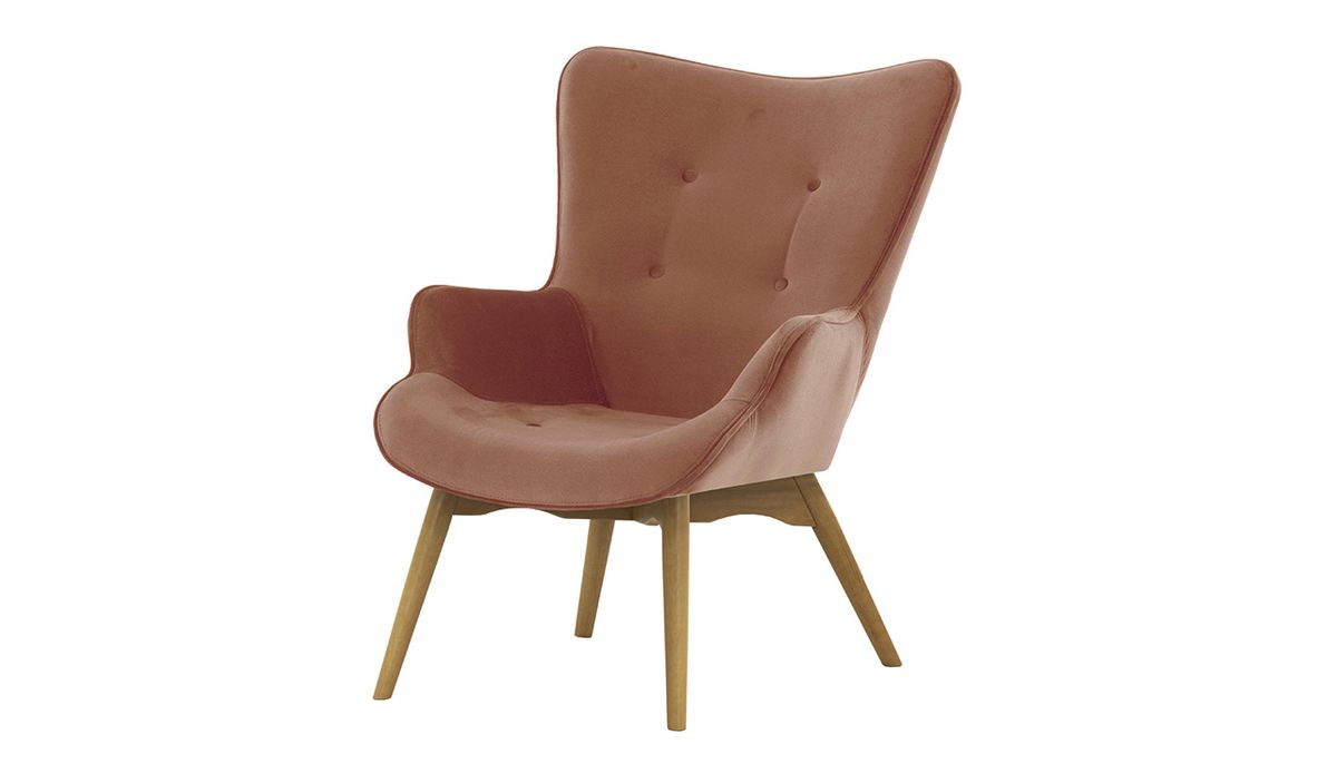 Fauteuil Ducan Velvet, rose delavé - Kronos 29