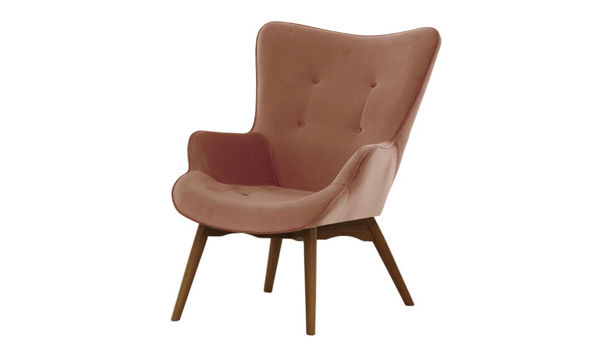 Fauteuil Ducan Velvet, rose delavé - Kronos 29