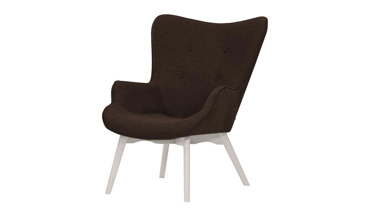 Fauteuil à oreilles Ducan Malmo, Malmo 28, Couleur des pieds: Blanc