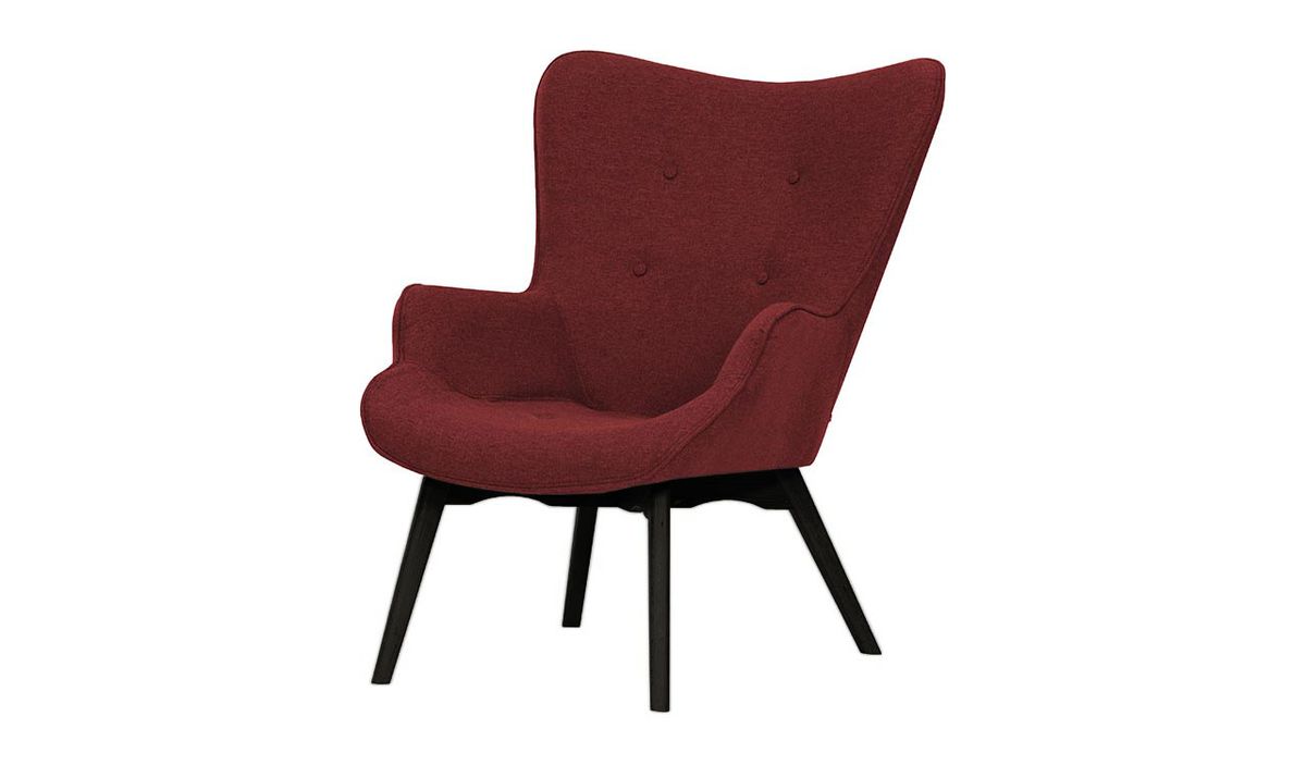 Fauteuil à oreilles Ducan Malmo, bordeaux - Malmo 63, Couleur des pieds: Noir