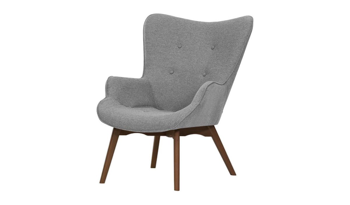 Fauteuil à oreilles Ducan Malmo, Malmo 90, Couleur des pieds: Chêne foncé