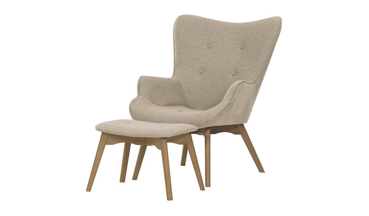 Fauteuil à oreilles avec repose-pied Ducan Malmo