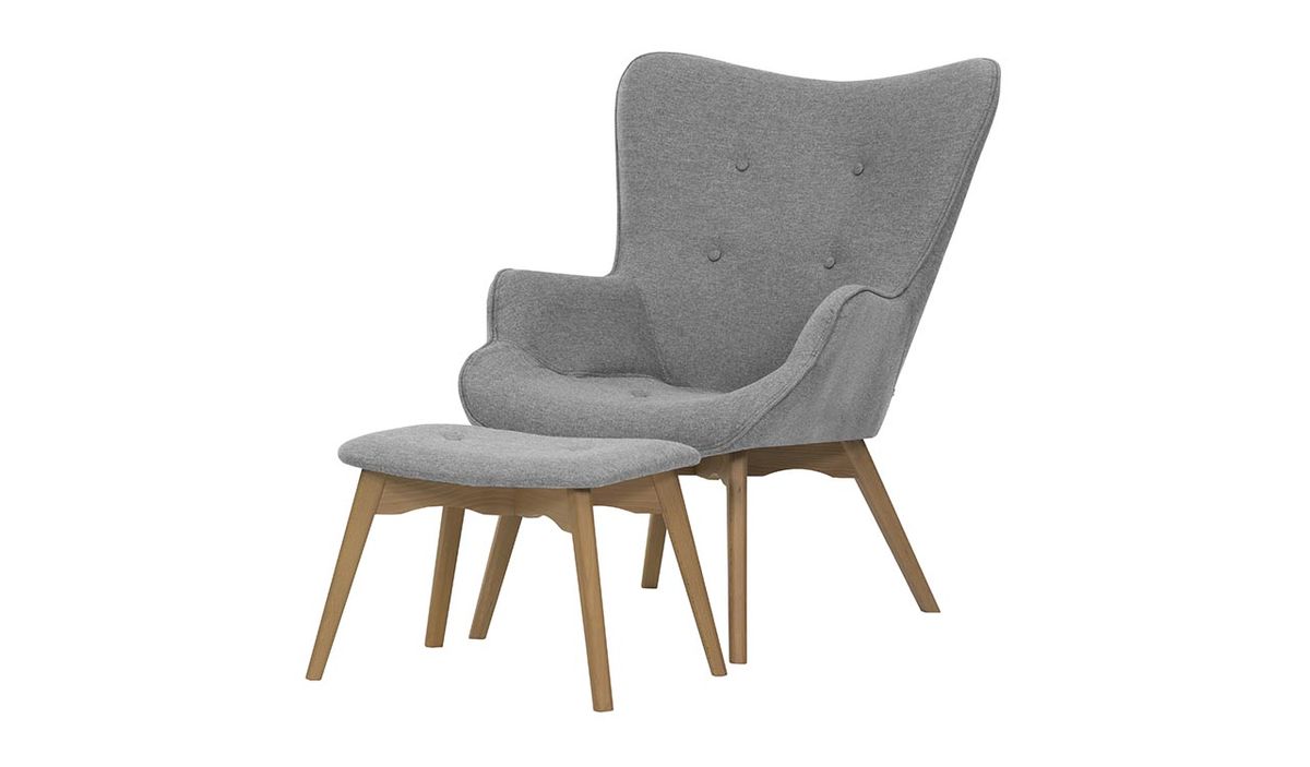 Fauteuil à oreilles avec repose-pied Ducan Malmo