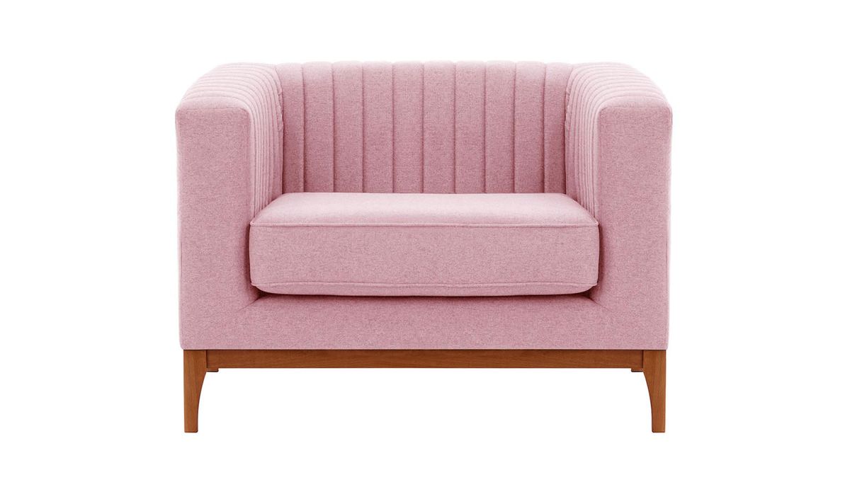 Fauteuil Slender Wood, Violet - Baku 16, Couleur des pieds: aveo