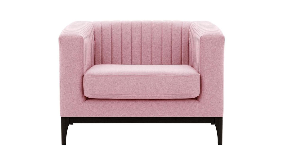 Fauteuil Slender Wood, Violet - Baku 16, Couleur des pieds: Noir