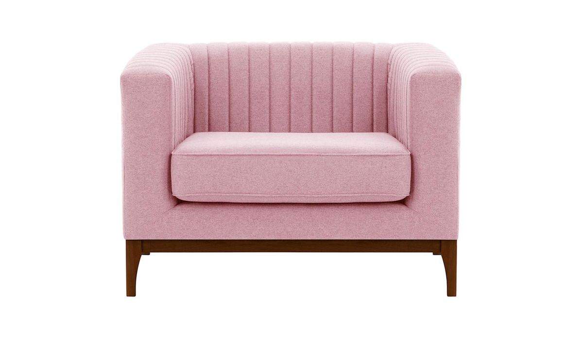 Fauteuil Slender Wood, Violet - Baku 16, Couleur des pieds: Chêne foncé
