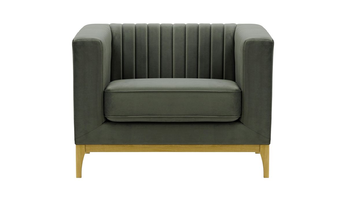 Fauteuil Slender Wood, graphite - Velluto 19