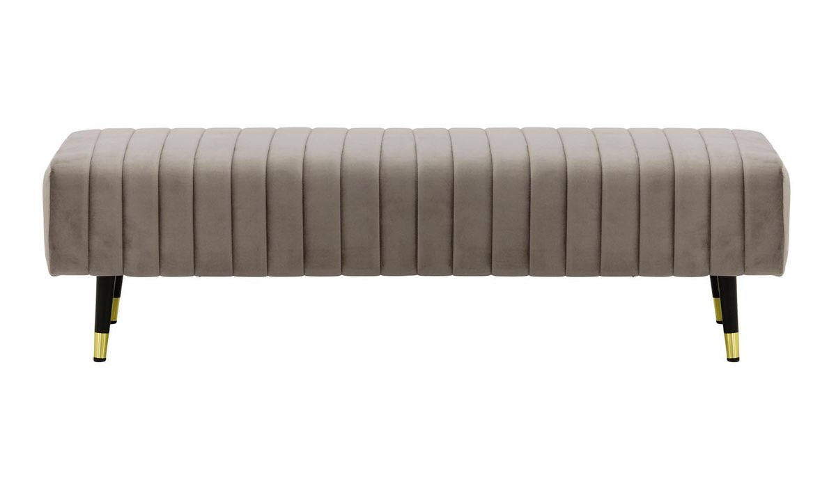 Pouf Slender avec coutures décoratives, gris éléphant - Velluto 17