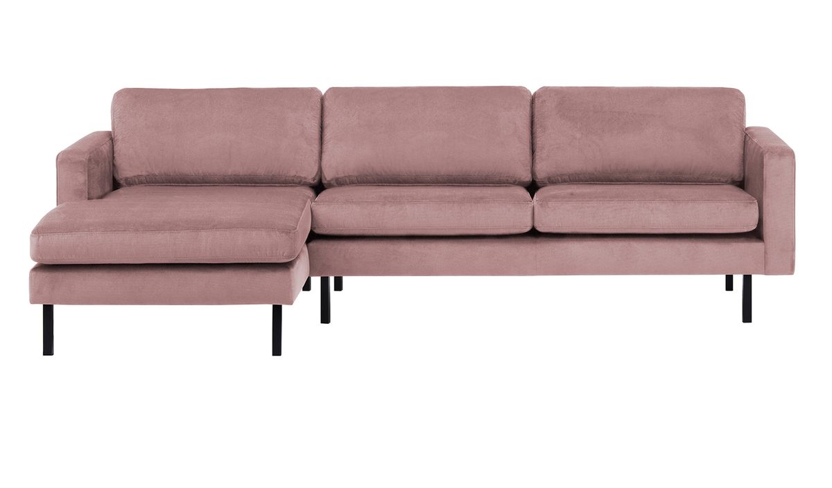 Canapé d’angle gauche Lioni, rose poudré - Kronos 27