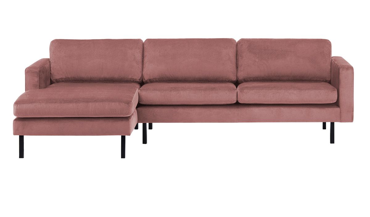 Canapé d’angle gauche Lioni, rose delavé - Kronos 29