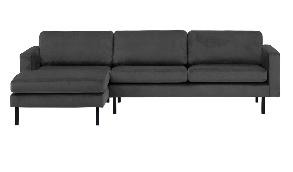 Canapé d’angle gauche Lioni, gris foncé - Kronos 34