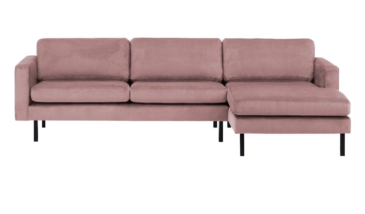 Canapé d’angle droit Lioni, rose poudré - Kronos 27