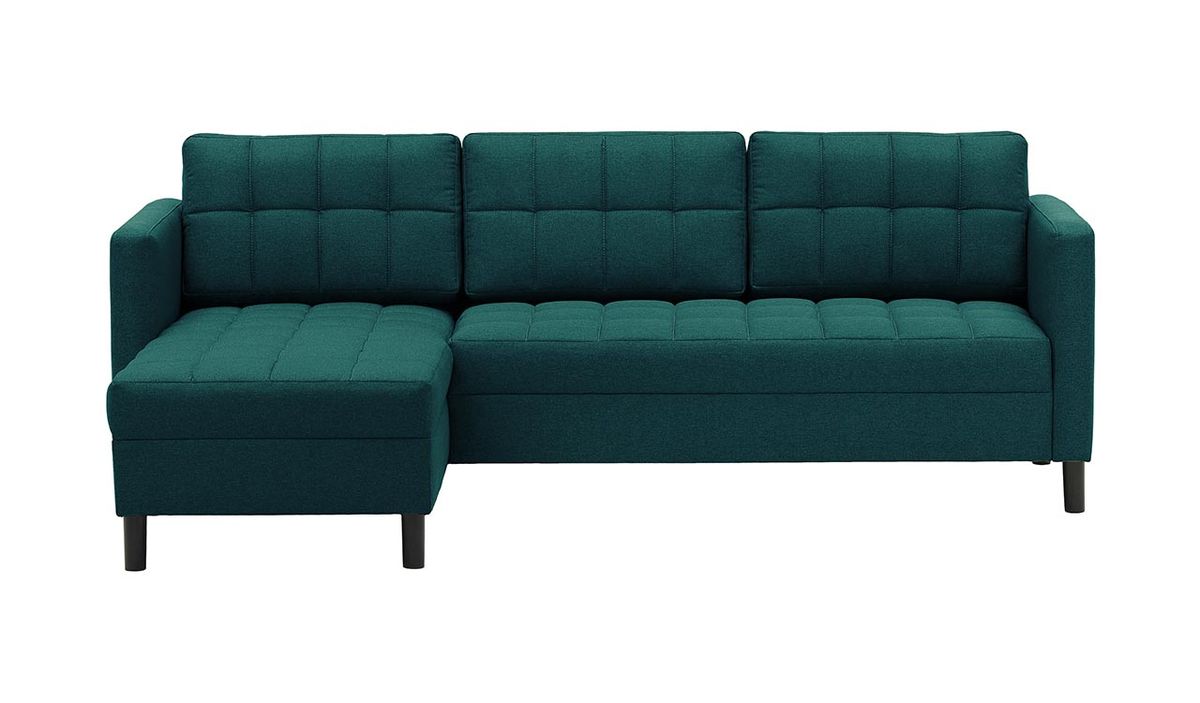 Canapé d’angle polyvalent Ludo, bleu foncé - Malmo 81