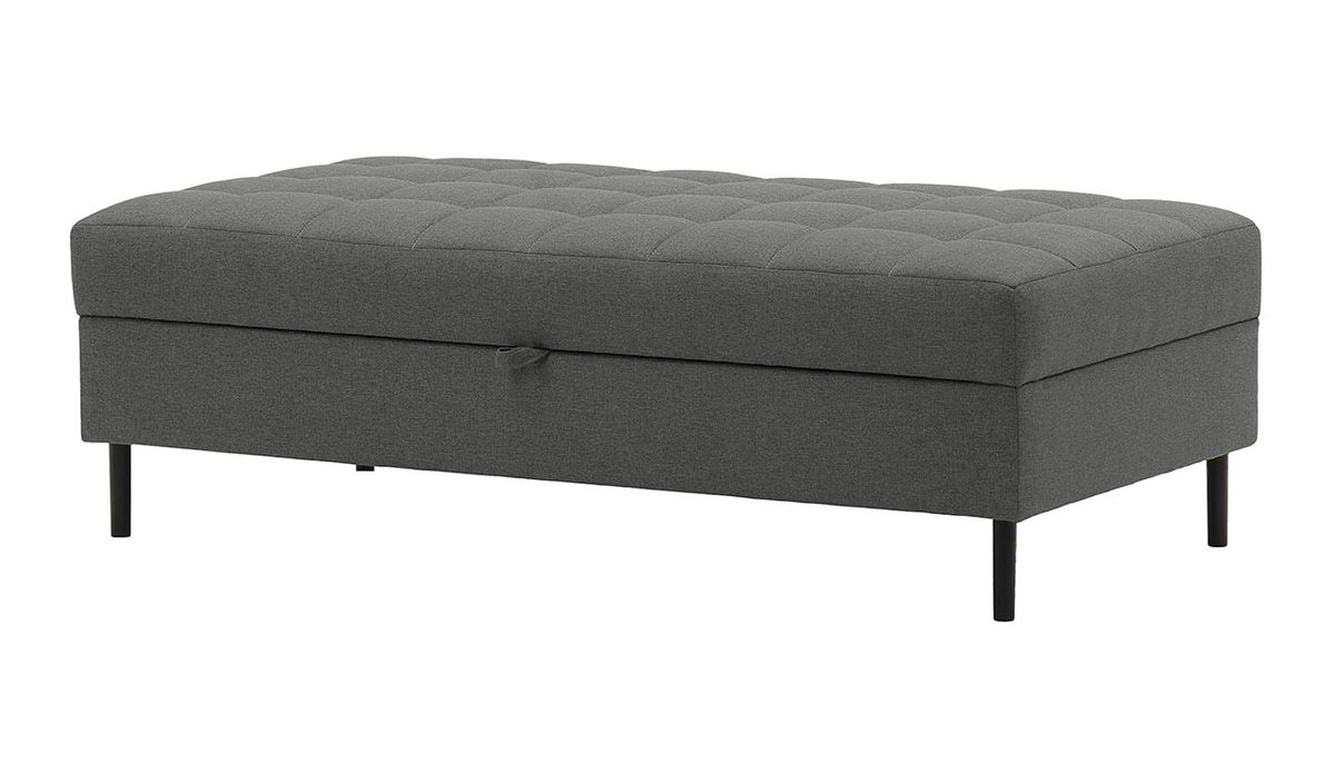 Pouf avec coffre de rangement Ludo, gris foncé - Malmo 95